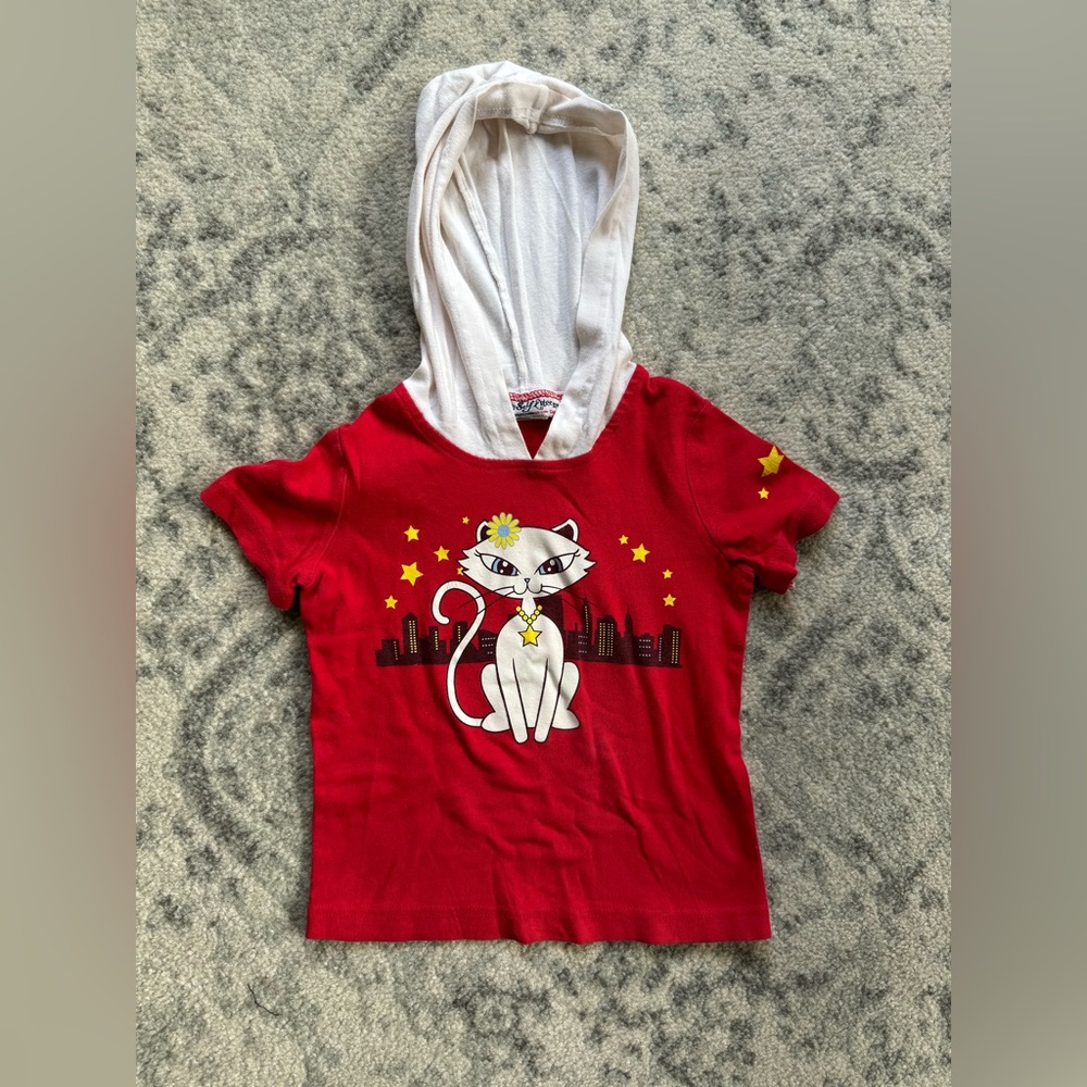 Early 2000s Kitty Tee with Hood